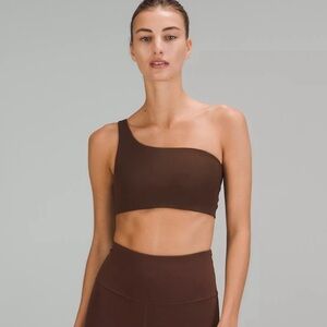 Lululemon Ribbed Nulu Asymmetrical Yoga Bra | A/B Cup size 6 | Java Brown